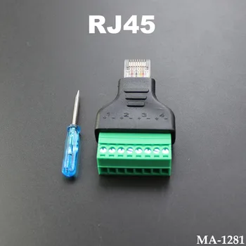 1 комплект конектори RJ-45, RJ-45 за винтови клеми Адаптер RJ-45 plug до 8-номера за контакт конектора RJ-45 сплитер за видеонаблюдение DVR