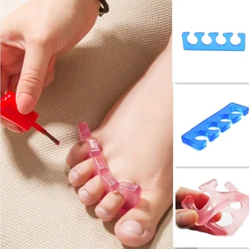1 чифт меки силиконови разделители за пръстите на краката, инструмент за маникюр, педикюр, дизайн на нокти