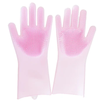 1 чифт силиконови ръкавици, вълшебни универсални ръкавици за почистване, многофункционални гумени ръкавици за почистване на кухня, домакински инструменти