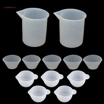 12 бр./компл. силиконови мерителни чашки за епоксидна смола Инструмент за начинаещи