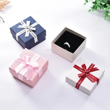 12шт на Едро подарък кутия Опаковка Лук Кутии за часовници дамски бижута подарък кутия книжен подарък кутия подкрепа за индивидуални отпечатаното лого