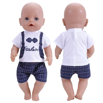 18-инчов стоп-моушън облекло, моден костюм на господин Baby Born, риза + панталон за момиче, подарък за рожден ден, за да проверите за шивашки кукли, подарък