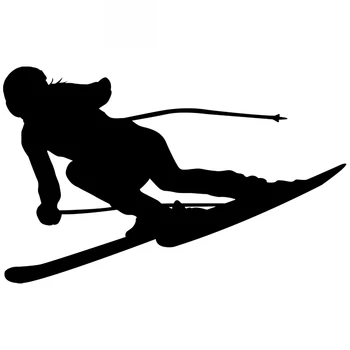19*12 см Забавен стикер на ски машина висок клас украса Индивидуалност Водоустойчив PVC стикер черен /бял JDM