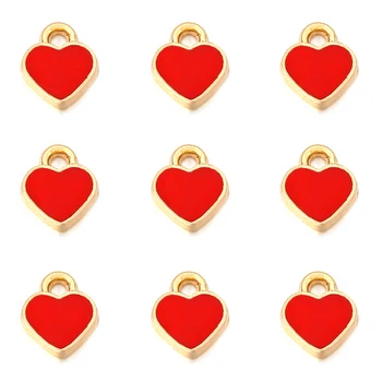 20 броя, 8 цвята, 8 мм, эмалевые окачване Love Mini Sweet Heart за бижута, ръчно изработени висулки, аксесоари за гривни 