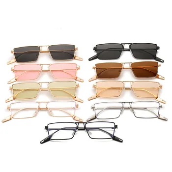 2022 Модни слънчеви очила метална квадратна рамка, поляризирани, фирмен дизайн, анти-uv UV400, ежедневни слънчеви очила за възрастни, жени, мъже