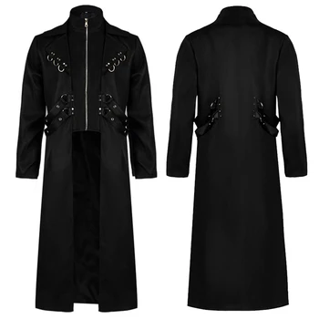 2023 Нов дълъг костюм на средновековния Ренесанс, джентльменские палто, готическия тренч в стил steampunk, ретро палто, палта за мъже
