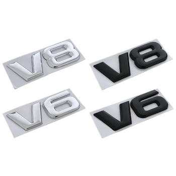 3d Метален Логото на V6 и V8 Задни Багажника на Задната Врата Крило и Емблемата на Иконата на Стикер за Toyota Highlander
