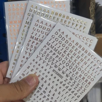 3D цифри, стикери за дизайн на ноктите с английската азбука, направи си сам, маникюр, залепваща стикер с букви, цвят-златист, сребрист, колоритен, с една дума, слайдер, декорация за нокти