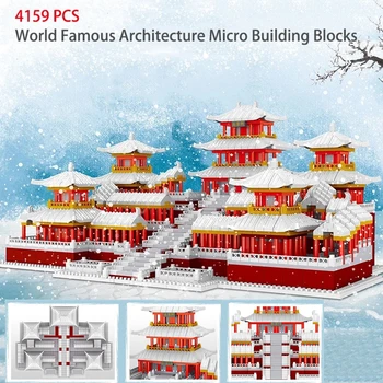 4159 БР. Световно Известната Архитектура Микро градивните елементи на Китайски Древен Дворец на Эпанг Модел Мини Diamond Тухли Играчки за Деца