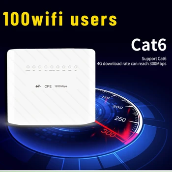 CAT6 LTE 4G Wifi Рутер СИМ-карта 2,4 G и 5,8 G 150 Mbps Безжична CPE-модем FDD 4 *WAN/LAN порта, RJ-45 100 Потребителя на няколко езика