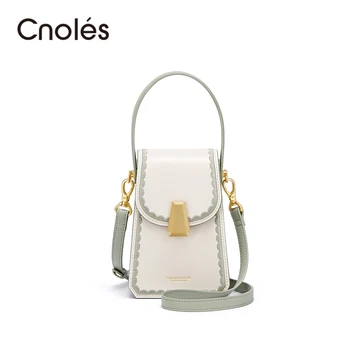 Cnoles Елегантна модерна чанта през рамо за жени 2022, чанти за през рамо, марка дизайнерски малка кожена чанта, дамска чанта