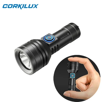 CORKILUX CX4 мини EDC фенерче 10180 батерия USB ключодържател за зареждане с голям радиус на действие, малък прожектор, мощен фенер с огърлица