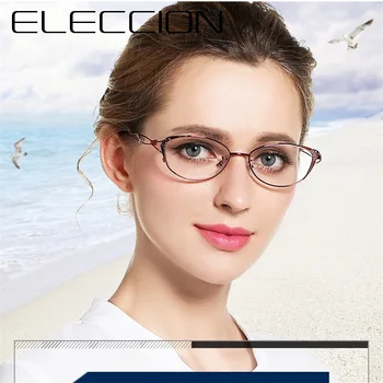 ELECCION Метални Овални Оптични Очила С Пълна Джанта Рамки За Жени С Късогледство Предписани Очила Дамски lentes opticos mujer