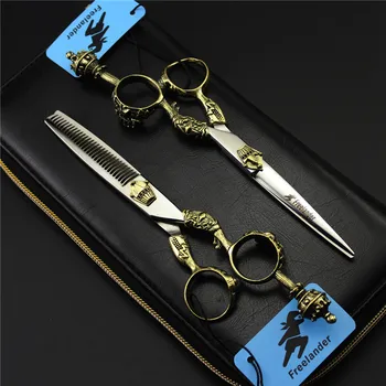 Freelander 6 инча професионален 440c горещи ножици Короната фризьорски салон японски ножици Титан салон Фризьорски инструменти за подстригване