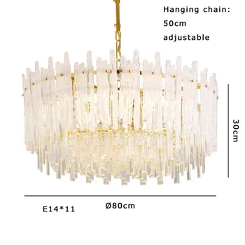Led окачен лампа в скандинавски стил, с луксозна модерна кристален окачване, златен декор на стаята, окачена лампа с регулируема яркост, домашен лампа