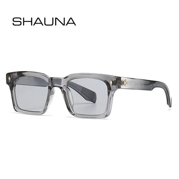 SO & EI Модни квадратни нитове Градиентные слънчеви очила Мъжки нюанси UV400 Реколта тъмно зелени тенденция дамски слънчеви очила