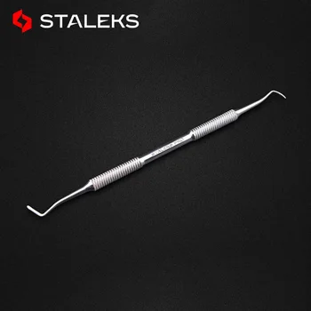 STALEKS Висококачествен двустранен тласкач за почистване на кожичките, устройство за корекция на нокти от неръждаема стомана, средство за премахване на мъртвата кожа от ноктите