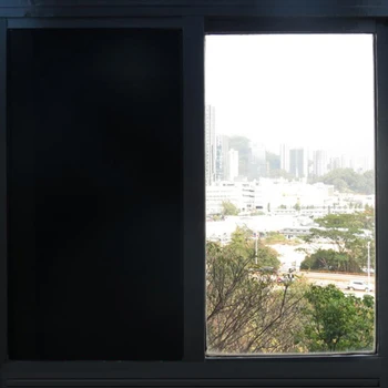 Sunice 0% VLT непрозрачна черна прозорец филм за домашния офис, декор за стъклен прозорец, оцветяването, стикер за поверителност, самозалепващи