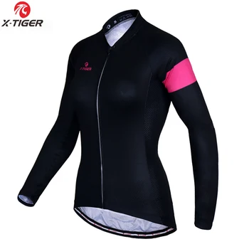 X-Tiger дамски зимни утепленная облекло за колоездене, джърси с дълъг ръкав, руното велосипедна облекло, супер топло термобайковая спортно облекло