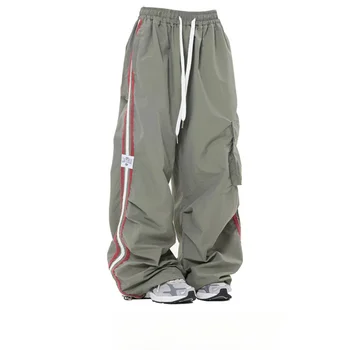 Y2K Панталони-карго Дамски модни широки ежедневни панталони Свободни шарени спортни спортни панталони с парашут на експозиции Pantsh Панталони