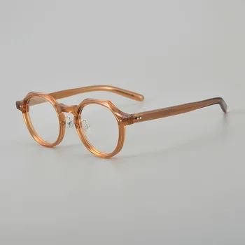 Ацетат ръчно изработени модни дамски мъжки слънчеви очила с индивидуален наклон, класическа елипсовидни рамки за очила при късогледство, Чисто очила за четене