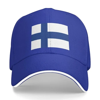 Бейзболна шапка унисекс с флага на Финландия, подходящ за мъже и жени, регулируем шапка за татко, шапка за сандвич