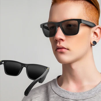 Богат на функции за смарт очила, съвместими с Bluetooth слънчеви очила унисекс, за бащите, които причиняват музика, спортни очила