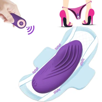 Вибратор с дистанционно управление за женската мастурбация, невидим вибриращ стимулатор за клитора, Носимые секс играчки под формата на бикини за жени, масаж на зърната на гърдите