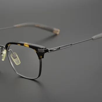 Висококачествена титановая рамки за очила за мъже и жени, реколта квадратни очила ръчно изработени, оптични рамки за очила, мъжки прозрачни очила