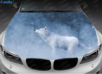 Вълкът е животно крал вълци стикер на предния капак на автомобила с изображение на лъв, vinyl стикер на предния капак, пълноцветен графичен стикер, изработени по поръчка за всеки автомобил