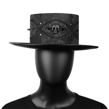 Горните шапки в стил steampunk, аксесоар за парти на Хелоуин, черна шапка за жени и мъже