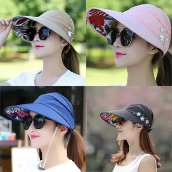 Дамски сгъваема солнцезащитная шапка с защита от uv летни слънчеви шапки, козирка, гъвкава шапка, уводна част, дамски градинска и плажна шапка