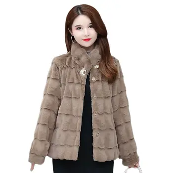Дебело палто от датската дупки, подобно на козината на майката, къса зимни дрехи в западен стил, голям размер, свободна норковая кадифе темпераментен палто, Tide 5XL
