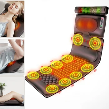 Електрическа масажна възглавница-подложка за цялото тяло, раменете, врата, гърба, бедрата, краката, масажор, вибриращи нагревателен матрак, стол, анестетичен