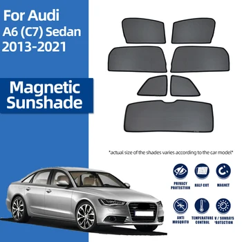 За Audi A6 C7 Седан 2011-2018 Магнитен Авто Сенника На Предното Стъкло, Предното И Задното Странично Прозорец На Сенника Шторка На Кутията