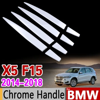 за BMW X5 F15 2014-2018 Хромирани етикети от неръждаема стомана за облицовки, врати дръжки, Определени за 4Dr 2015 2016 Аксесоари за стайлинг на автомобили