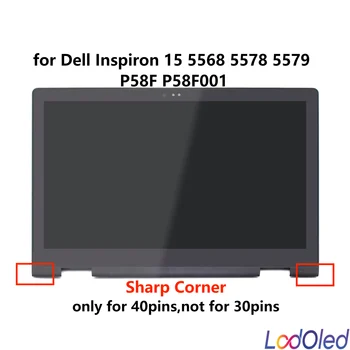 за Dell Inspiron 15 5568 5578 5579 15,6'СВЕТОДИОДНЫЙ FHD LCD Сензорен дисплей Дигитайзер Стъкло В Събирането + Рамка 1920X1080 40 Контакт 60 Hz