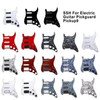 Заредена SSH предварително свързан звукосниматель за електрически китари Pickguard за резервни части в стил FD ST 11 дупки Премина звукоснимателей SSH Pickguard