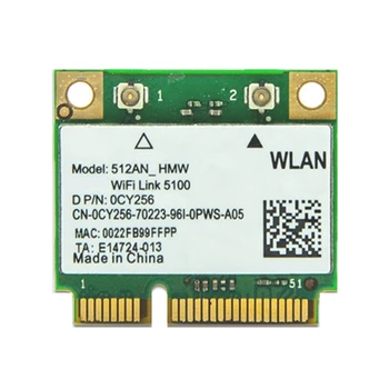 Захранващ Адаптер за лаптоп, Безжична карта локална мрежа двойна лента Wifi 5100AGN 512AN HMW 300 Mbit/s, 802.11n abgn Половинный Размер на Mini PCIE