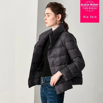 Зимно модно брендовое однобортное палто на утином топола с яка-часова, дамско елегантно сшитое кратко топло пуховое палто wq231, директна доставка