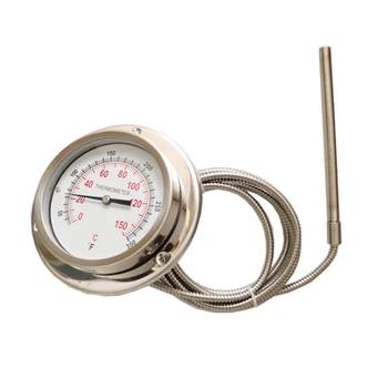 Индустриален 4-инчов Капилярна термометър 0-60C с дистанционно отчитане, запълнен с газ