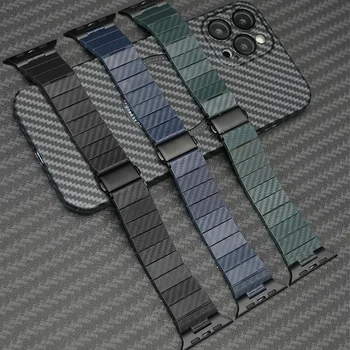 Каишка от Въглеродни влакна За Apple Watch Band 45 мм 44 мм Ultra 49 мм 42 мм 41 мм 40 мм Гривна-Звено correa iWatch Series 7 8 6 SE 5 4 3