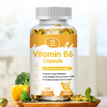 Капсула витамин В6, сърдечно-съдова нервната система, имунна подкрепа за почерняването на коса, здрава кожа
