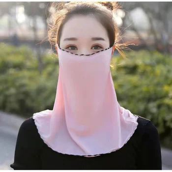 Корейската модни дамски солнцезащитная маска от ледената коприна, лятна защита на врата, дамски UV-защита, затеняющая слънцето, дишаща завесата 자외선 차단 마스크