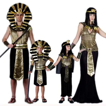 Костюм на египетския фараон на Клеопатра за възрастни и деца, маскарадное рокля за парти в чест на Хелоуин, семейна облекло за изказвания, костюм за cosplay