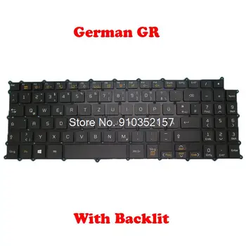 Лаптоп с Клавиатура с подсветка За LG 15Z980 15ZD980 LG15Z98 SG-90920-2DA SN3870BL AEW73949835 Немски GR Черно, Без Рамка
