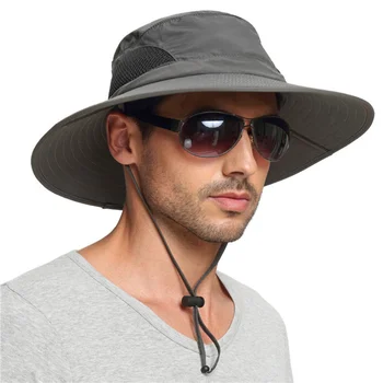 Мъжка шапка за риболов с широка периферия, градинска солнцезащитная водоустойчив панама, лятна туристическа бързосъхнеща шапка от слънцето