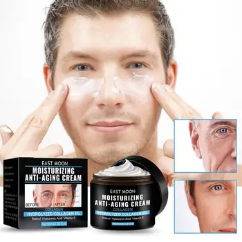 Мъжки хидратиращ крем за лице, лъскав хидратиращ крем за лице за мъже, мек 60 мл лосион за лице, мъжки овлажнител, спомага за обновяването на клетките, ретинол