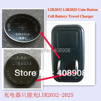 Нов LIR2032 LIR2025 Монета Бутон cell батерия Пътно зарядно устройство EU Plug