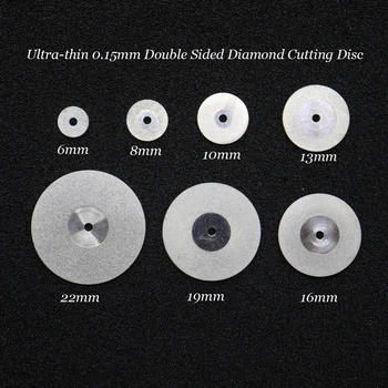 Нов стоматологичен ультрамикро двустранен диамантен режещ диск за отделяне на полиране на керамични коронки, гипс или нефрит с оправками